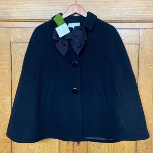 NWT Bow Capelet Coat Kate Spade NWT. Size Small.